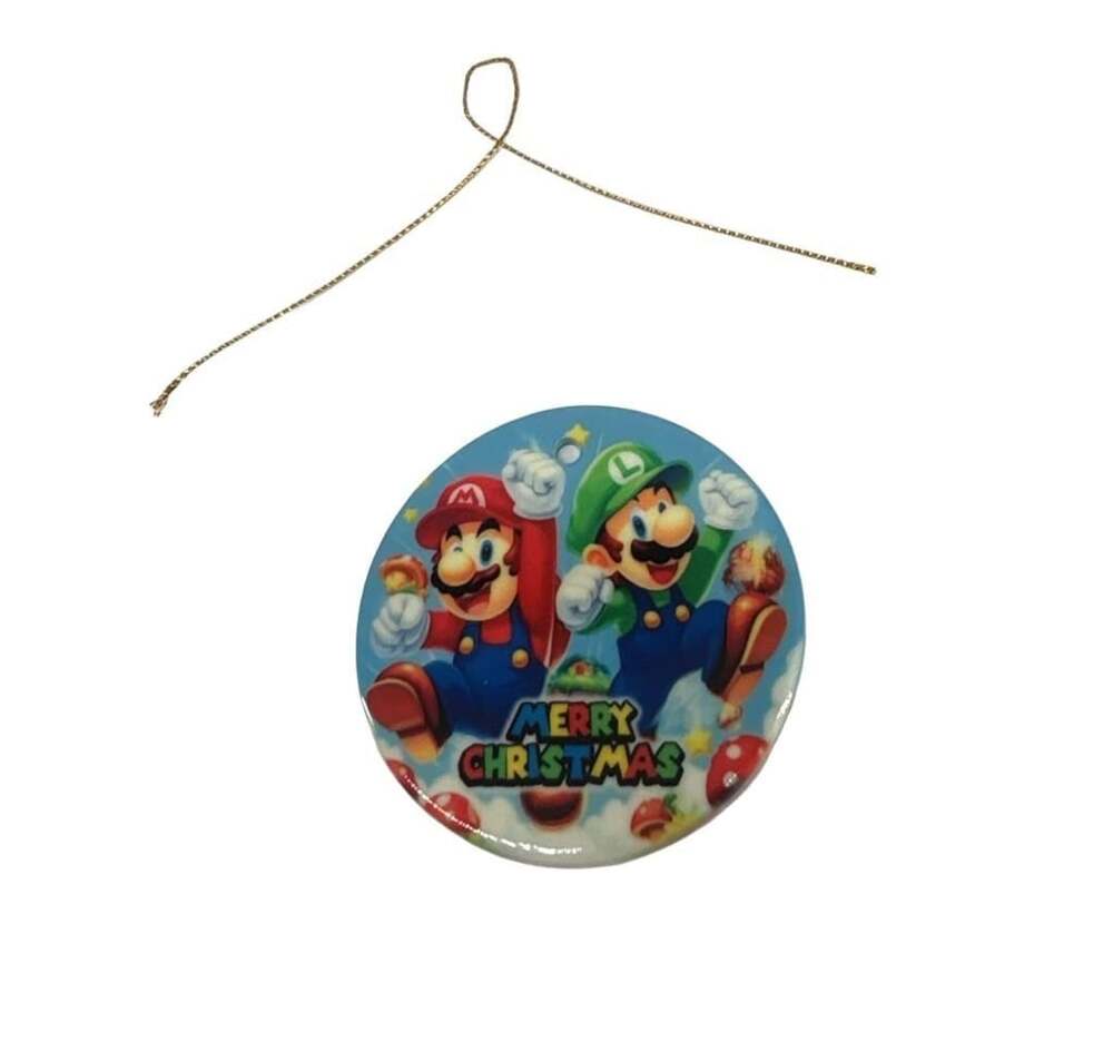 Nintendo Super Mario Luigi Merry Christmas Holiday Ornament